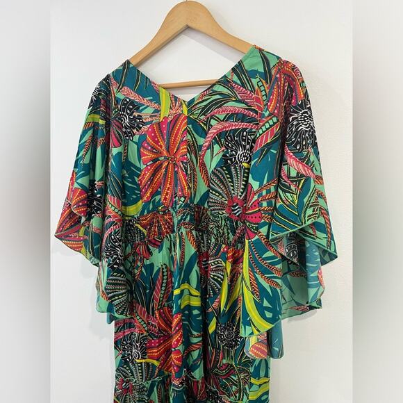 NEW Anthropologie Boemo Tropical Maxi Dress M Resort Vacation Glam - Picture 9 of 11